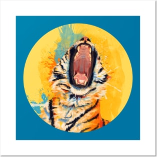 Wild Yawn - Tiger portrait Posters and Art